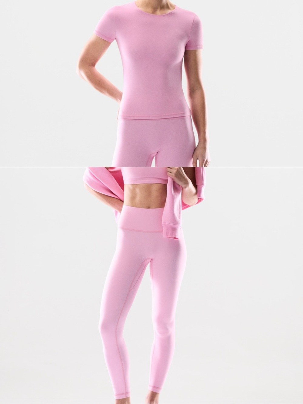 Aritzia Golden BUTTER Morganite Pink T-Shirt + Legging Set